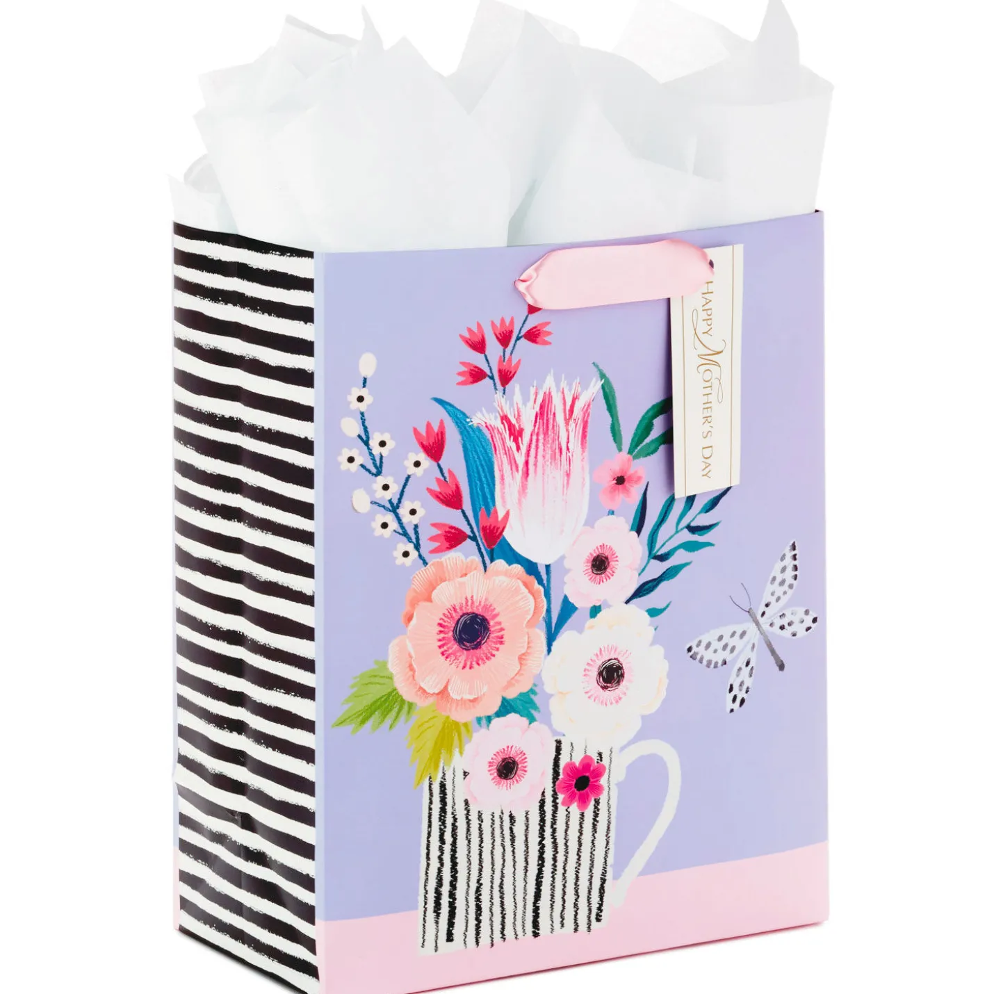 13" Flowers in Mug Large Mother's Day Gift Bag With Tissue
