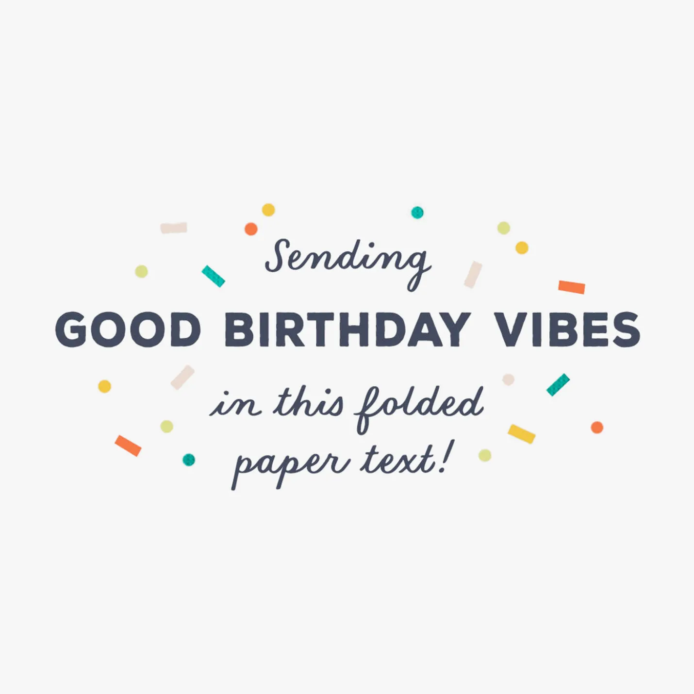 Folded Paper Text Birthday Card