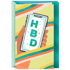 Folded Paper Text Birthday Card