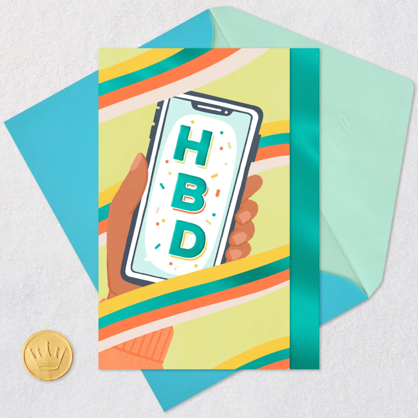 Folded Paper Text Birthday Card