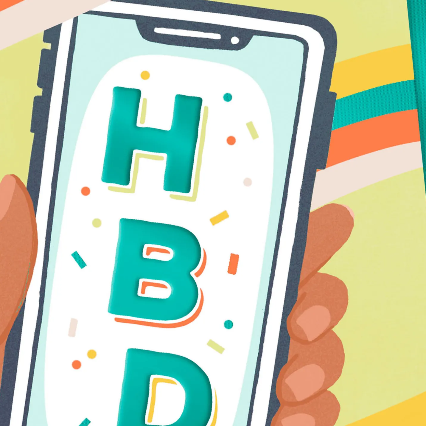 Folded Paper Text Birthday Card