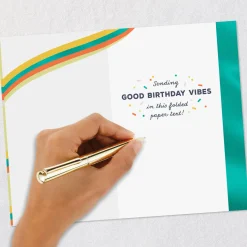 Folded Paper Text Birthday Card