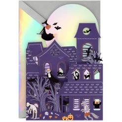 Fold-Out Haunted House Halloween Card