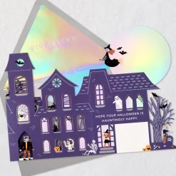 Fold-Out Haunted House Halloween Card