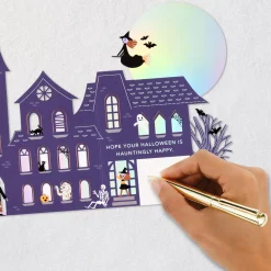 Fold-Out Haunted House Halloween Card