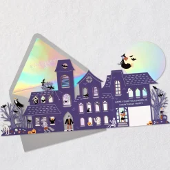 Fold-Out Haunted House Halloween Card