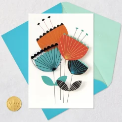 Folk Art Flowers Blank Card