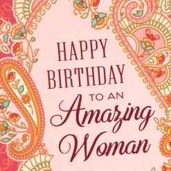 For An Amazing Woman Floral Paisley Birthday Card