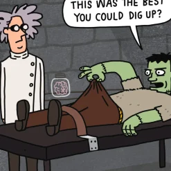 Frankenstein's Monster Parts Funny Halloween Card