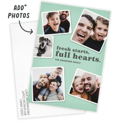 Fresh Starts, Full Hearts Flat New Year Photo Card