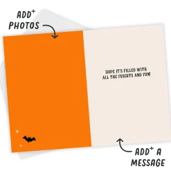 Frights and Fun Bold Stripes Custom Halloween Card