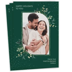 Frosted Botanicals Flat Holiday Photo Card