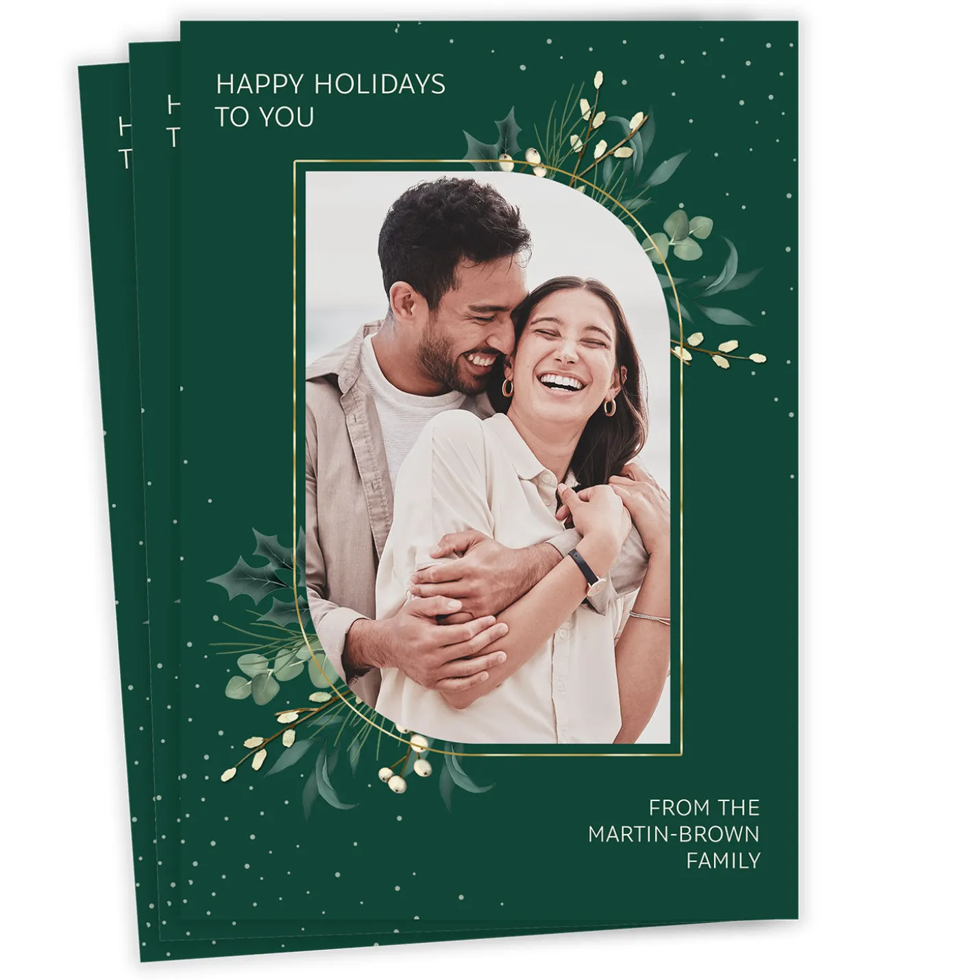 Frosted Botanicals Flat Holiday Photo Card
