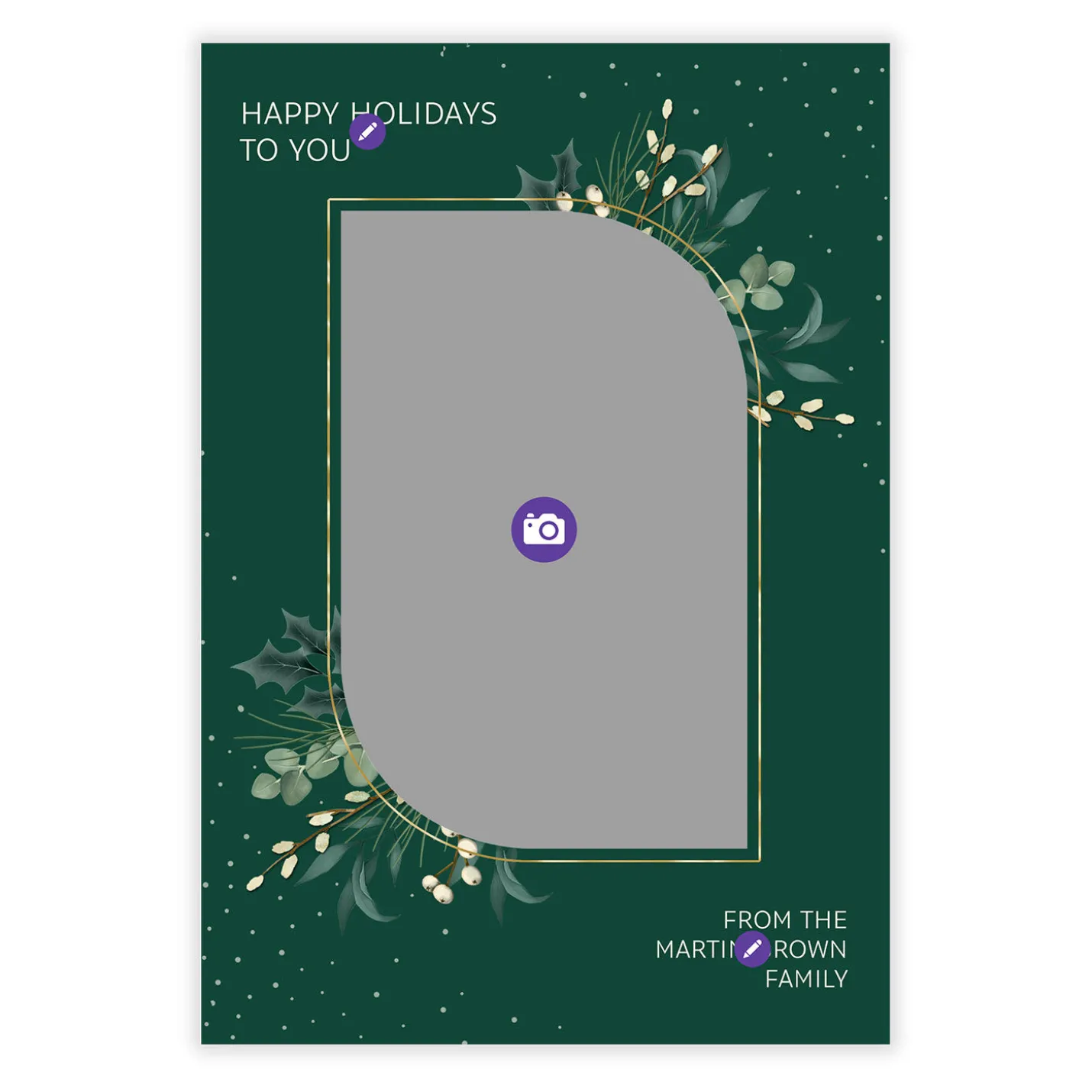 Frosted Botanicals Flat Holiday Photo Card