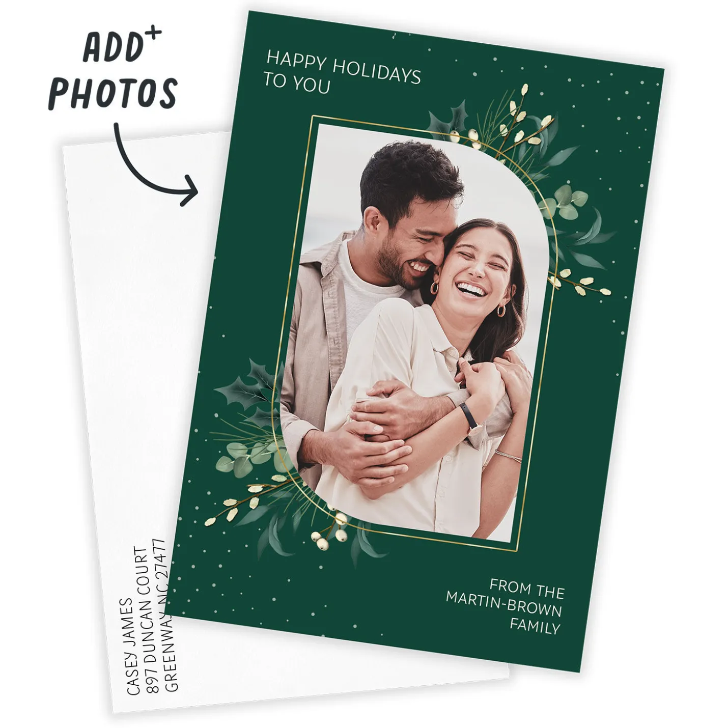 Frosted Botanicals Flat Holiday Photo Card