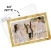 Frosted Gold Frame Flat Holiday Photo Card