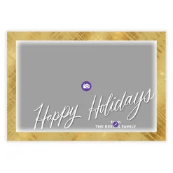 Frosted Gold Frame Flat Holiday Photo Card