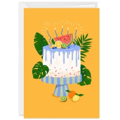 Fruity Summer Cake Custom Birthday Card