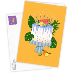 Fruity Summer Cake Custom Birthday Card