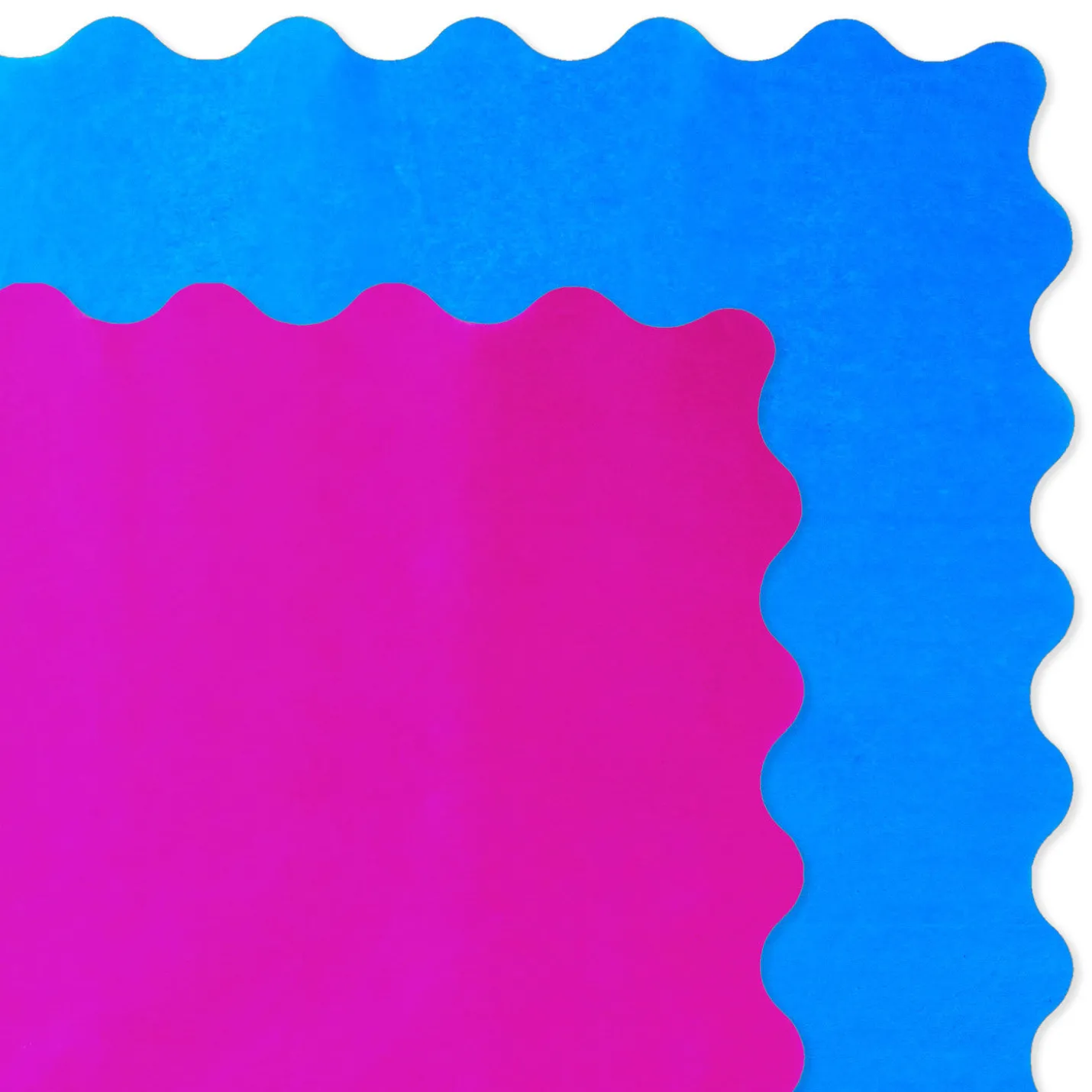 Fuchsia and Bright Blue Wavy-Edged 2-Pack Tissue Paper, 4 sheets total