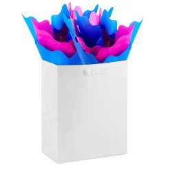 Fuchsia and Bright Blue Wavy-Edged 2-Pack Tissue Paper, 4 sheets total