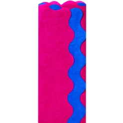 Fuchsia and Bright Blue Wavy-Edged 2-Pack Tissue Paper, 4 sheets total