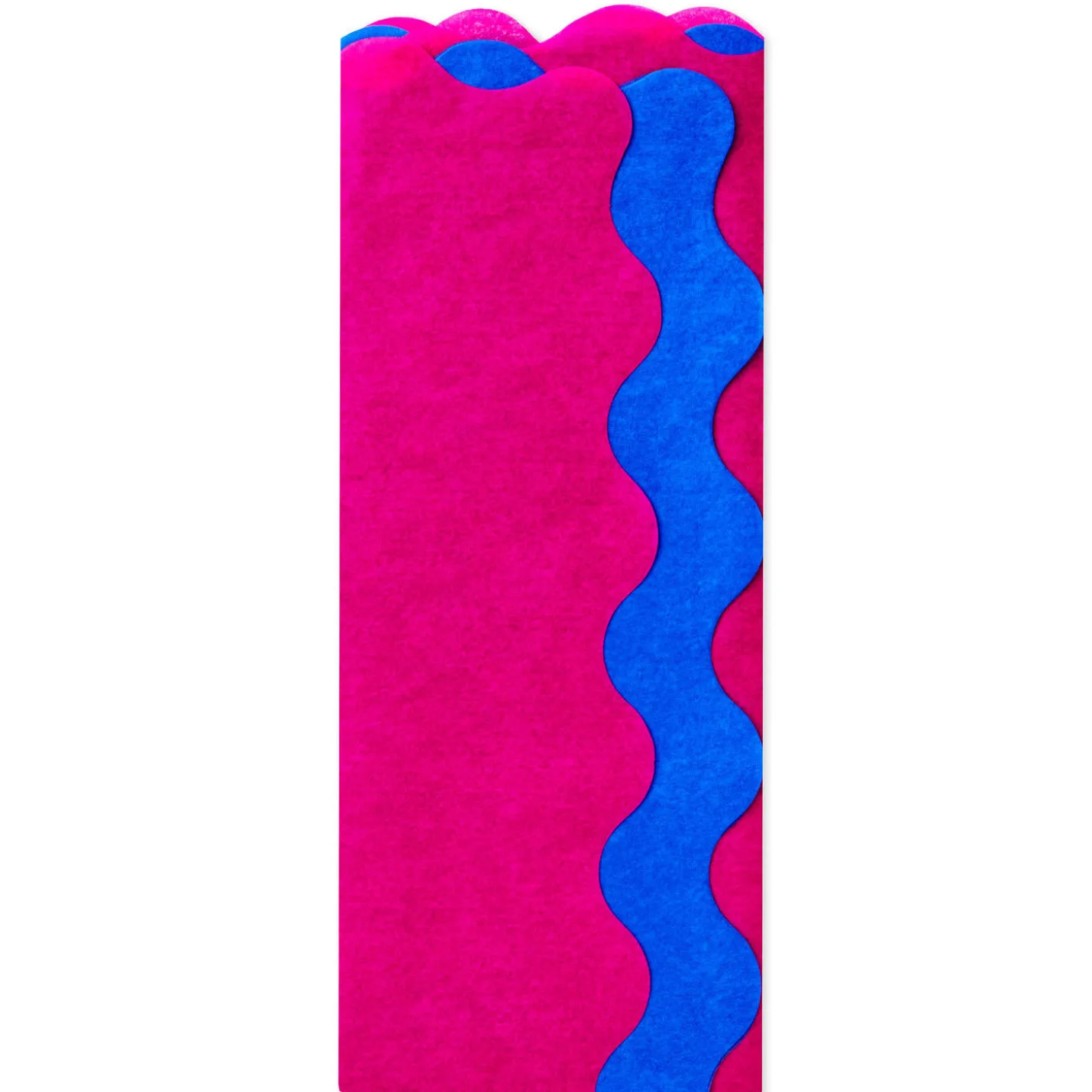 Fuchsia and Bright Blue Wavy-Edged 2-Pack Tissue Paper, 4 sheets total