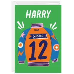 Fun Letter Jacket Custom Birthday Card