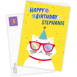 Fun Party Cat Custom Birthday Card