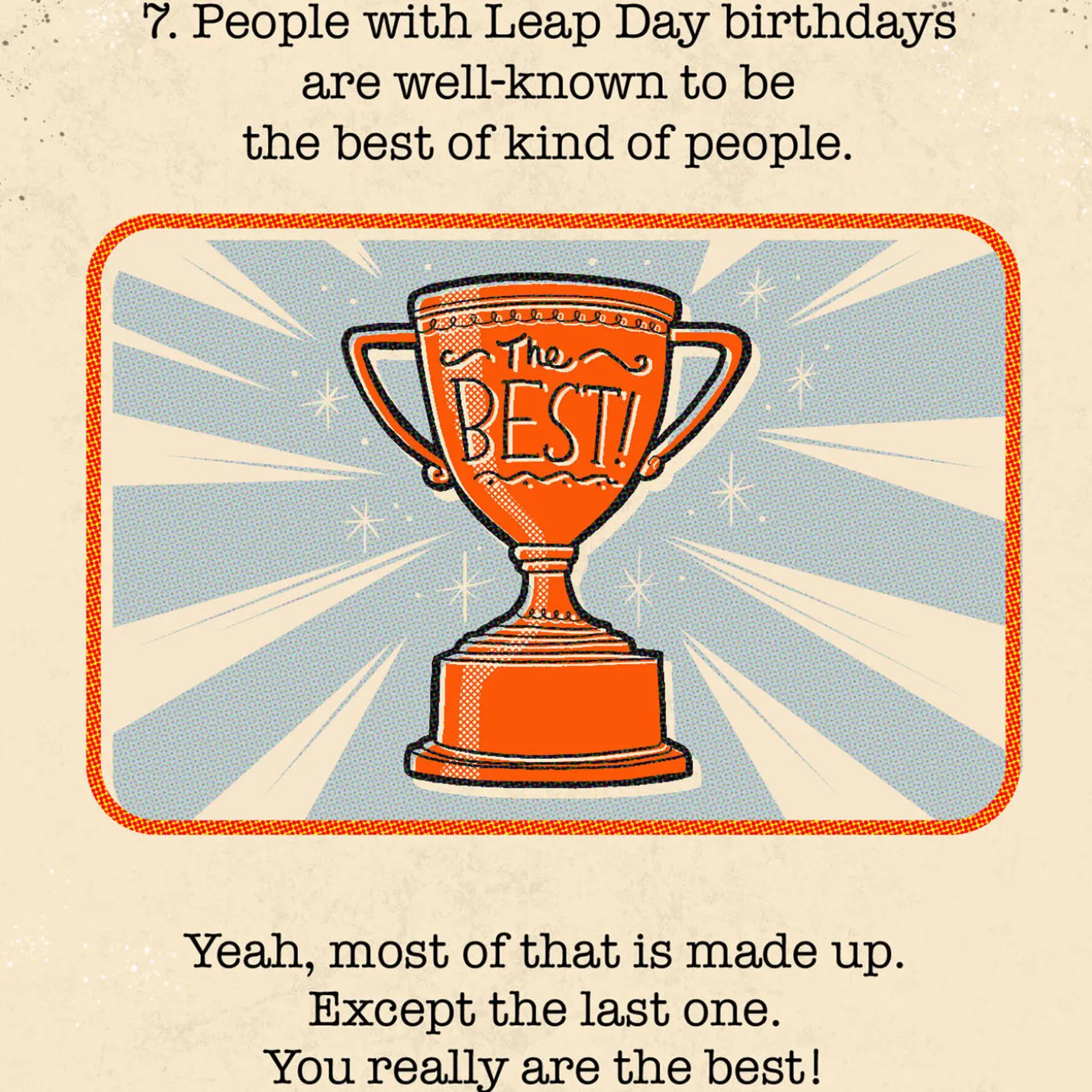 Fun Facts Funny Leap Day Birthday Card