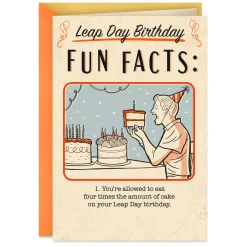 Fun Facts Funny Leap Day Birthday Card
