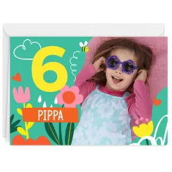 Fun Flowers Custom Birthday Card
