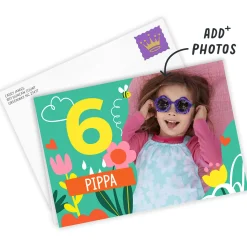 Fun Flowers Custom Birthday Card