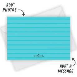 Funny Blue and White Flat Belated Holiday Photo Card