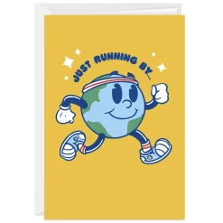 Fun Retro Running Globe Custom Card