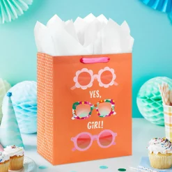 13" Fun Sunnies on Orange Large Gift Bag