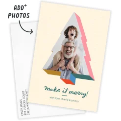 Fun Tree Frame Flat Christmas Photo Card
