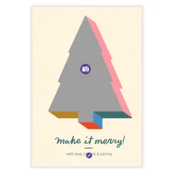 Fun Tree Frame Flat Christmas Photo Card