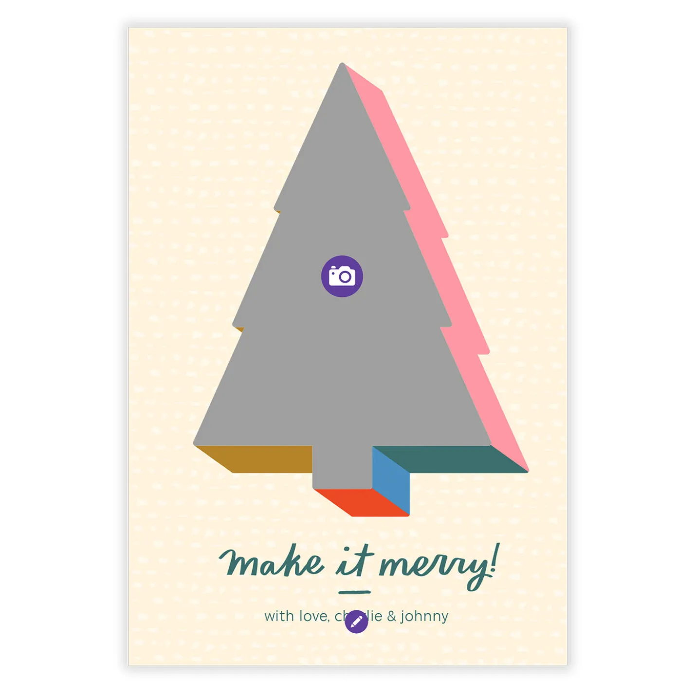 Fun Tree Frame Flat Christmas Photo Card