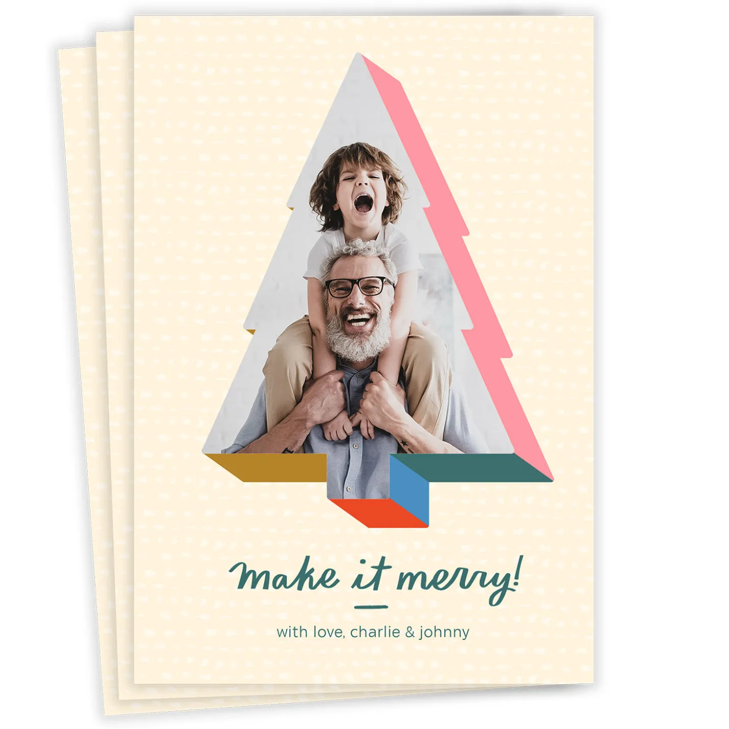 Fun Tree Frame Flat Christmas Photo Card