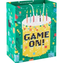 13" Game On! Pixelated Cake Large Birthday Gift Bag
