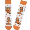 Garfield Poses and Paw Prints Novelty Crew Socks