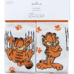 Garfield Poses and Paw Prints Novelty Crew Socks