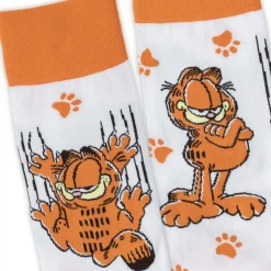 Garfield Poses and Paw Prints Novelty Crew Socks