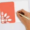 Geometric Flower on Blue Blank Card
