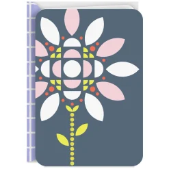 Geometric Flower on Blue Blank Card