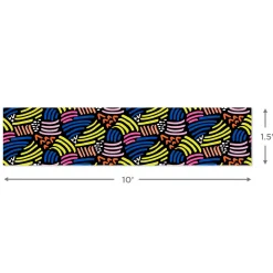 Geo Pattern on White and Wavy Blue Lines Reversible Table Runner
