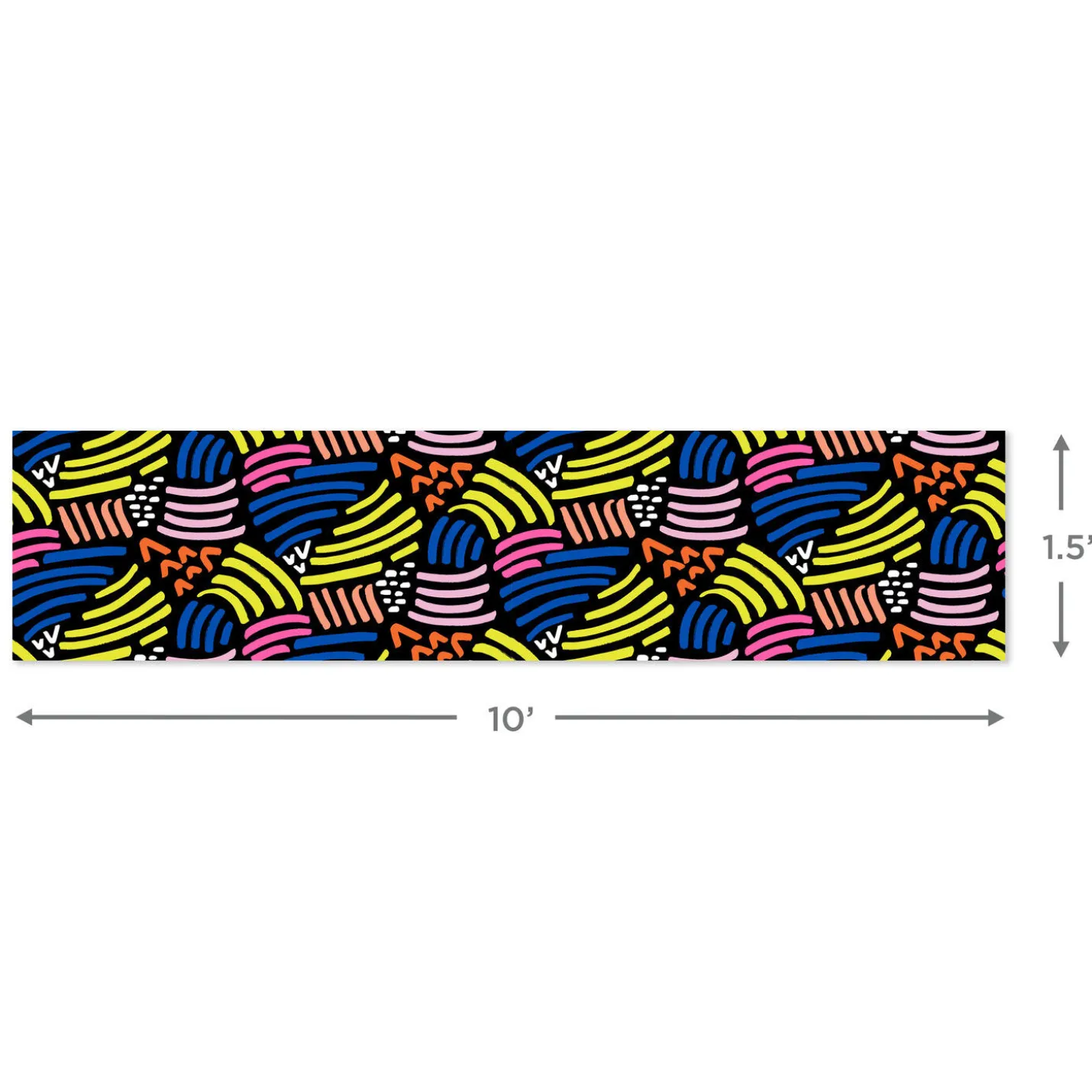 Geo Pattern on White and Wavy Blue Lines Reversible Table Runner