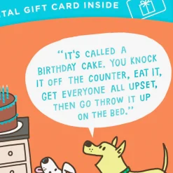 Get Into Trouble Cake-Stealing Dogs Gift Card Greeting Funny Birthday Card