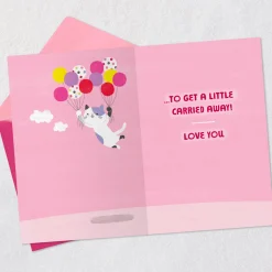 Get Carried Away Kitty and Balloons Birthday Card for Great-Granddaughter